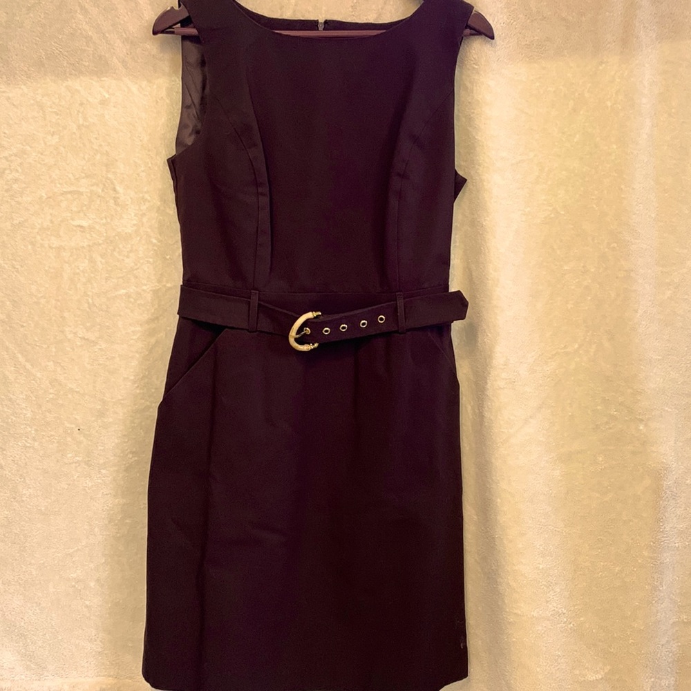 Lucy & Laurel brown sleeveless dress with belt size 10